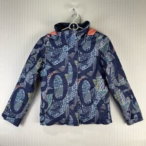 Roxy Jetty Girl Navy Blues & Coral Ski Snow Jacket Size 10/Medium 10K Waterproof